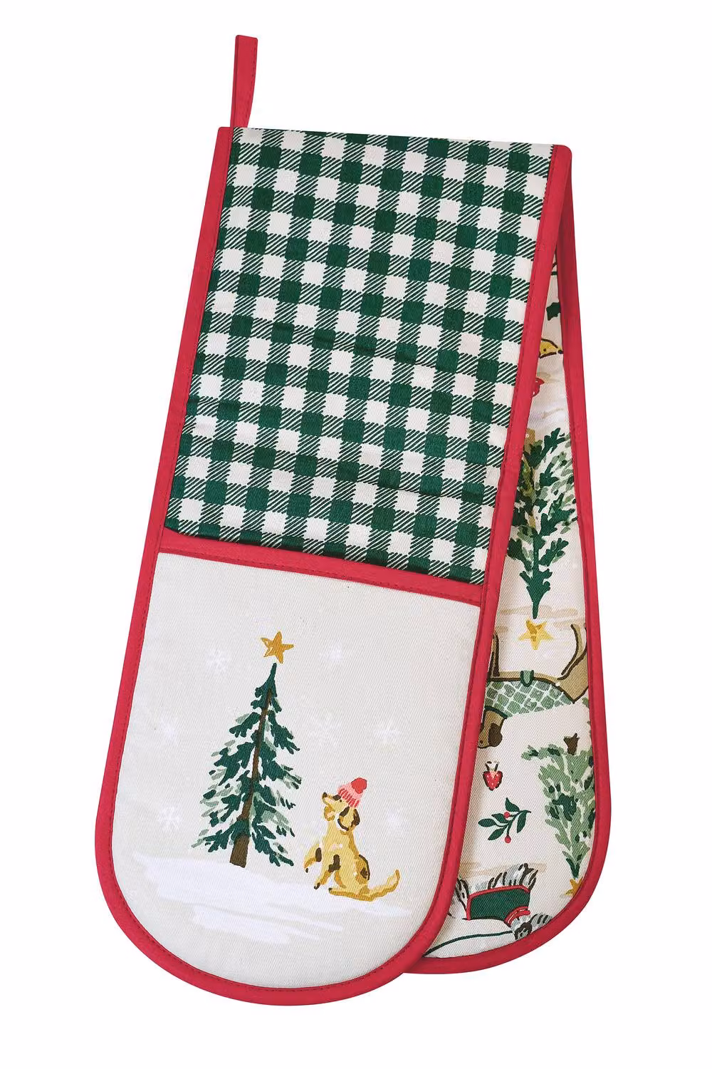 Ulster Weavers Winter Walkies Double Oven Glove in Beige 100% Cotton – 2