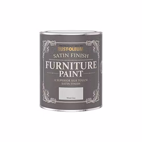Rust-Oleum Water-Based Satin Furniture and Skirting Board Paint in Grey, 750ml – 3