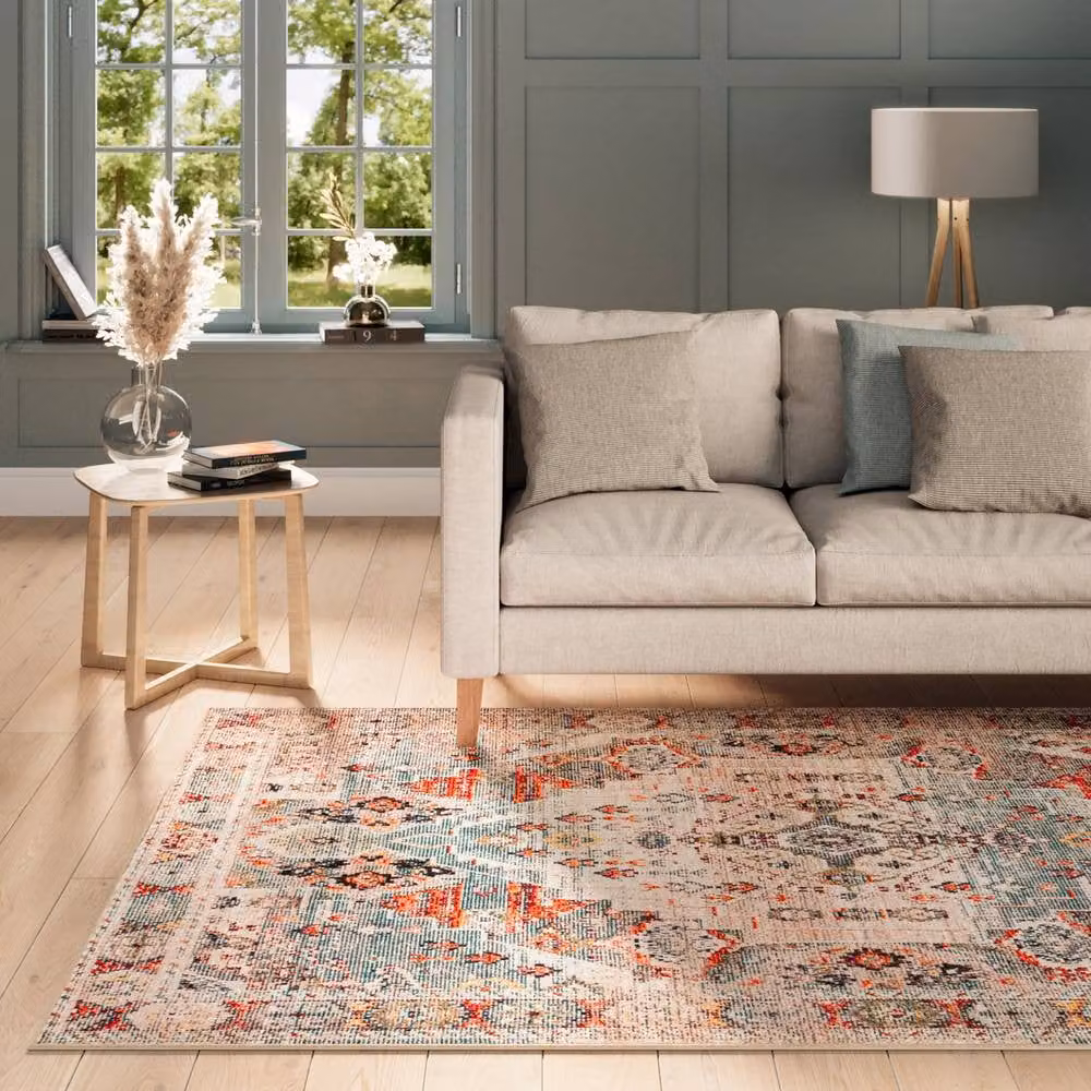 Kukoon Terracotta Multicolour Boho Machine Woven Washable Everyday Rug, W: 120 cm, L: 170 cm – 2