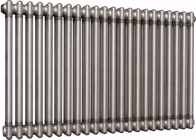 Lux Heat Steel 2 Column Horizontal Radiator in Silver Grey, W: 101.0 cm, H: 60.0 cm