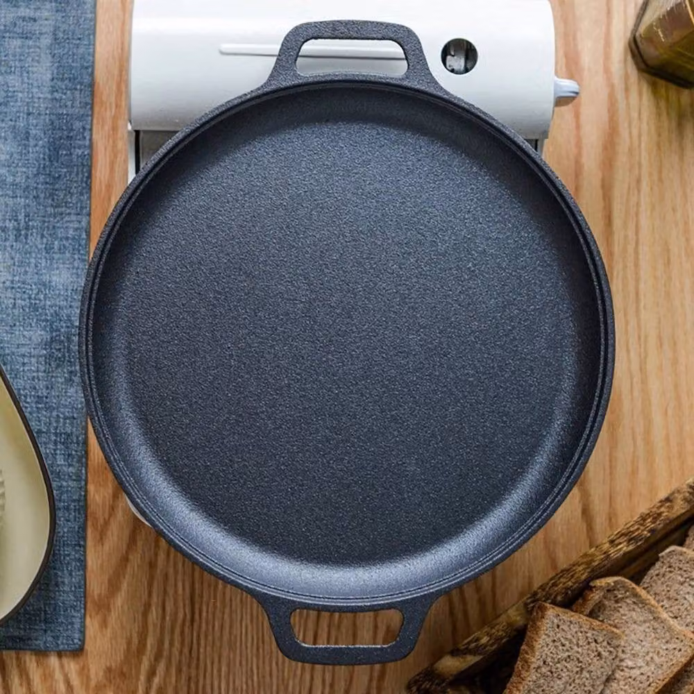 Kelvenix Uncoated Cast Iron Grill Pan in Black, Diameter: 27.5 cm – 3