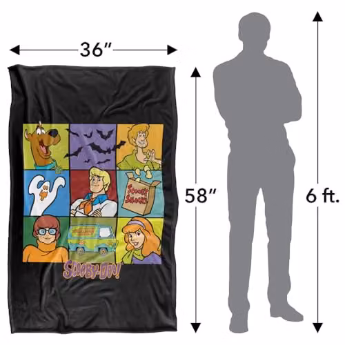 Warner Bros. Scooby Doo Squares Silky Touch Super Soft Fleece Throw Blanket, Multicolour, W: 91.44 cm, L: 147 cm – 4