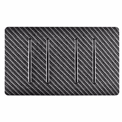 Trendi Switch 4 Gang Flush Plate in Black and Silver