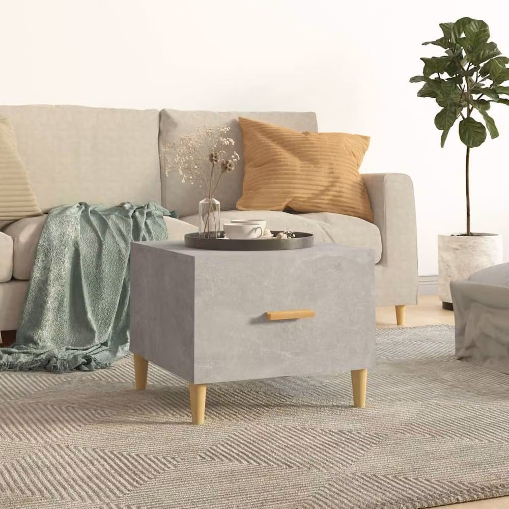 Berkfield Home Concrete Grey Coffee Table, W/D/H: 50 x 50 x 40 cm – 2