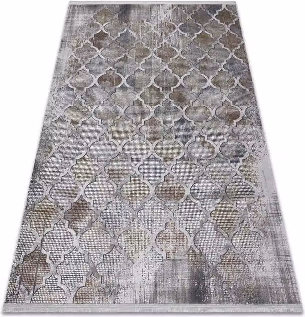 RugsX Luce Moroccan Grey Rectangular Rug W: 154 cm, D: 220 cm