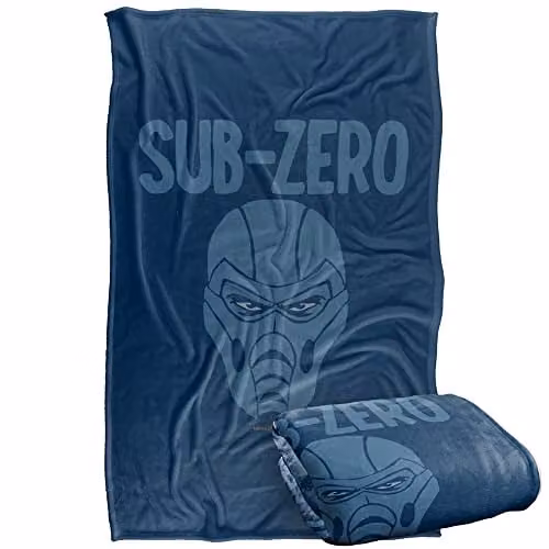 Warner Bros. Mortal Kombat 9 Sub-Zero Super Soft Fleece Throw Blanket, Multicolour, W: 91 cm, D: 147 cm