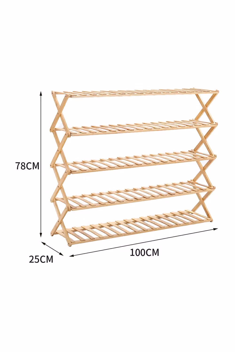 Living and Home 5-Tier Bamboo Multifunctional Storage Rack in Natural Brown and Sand – 2