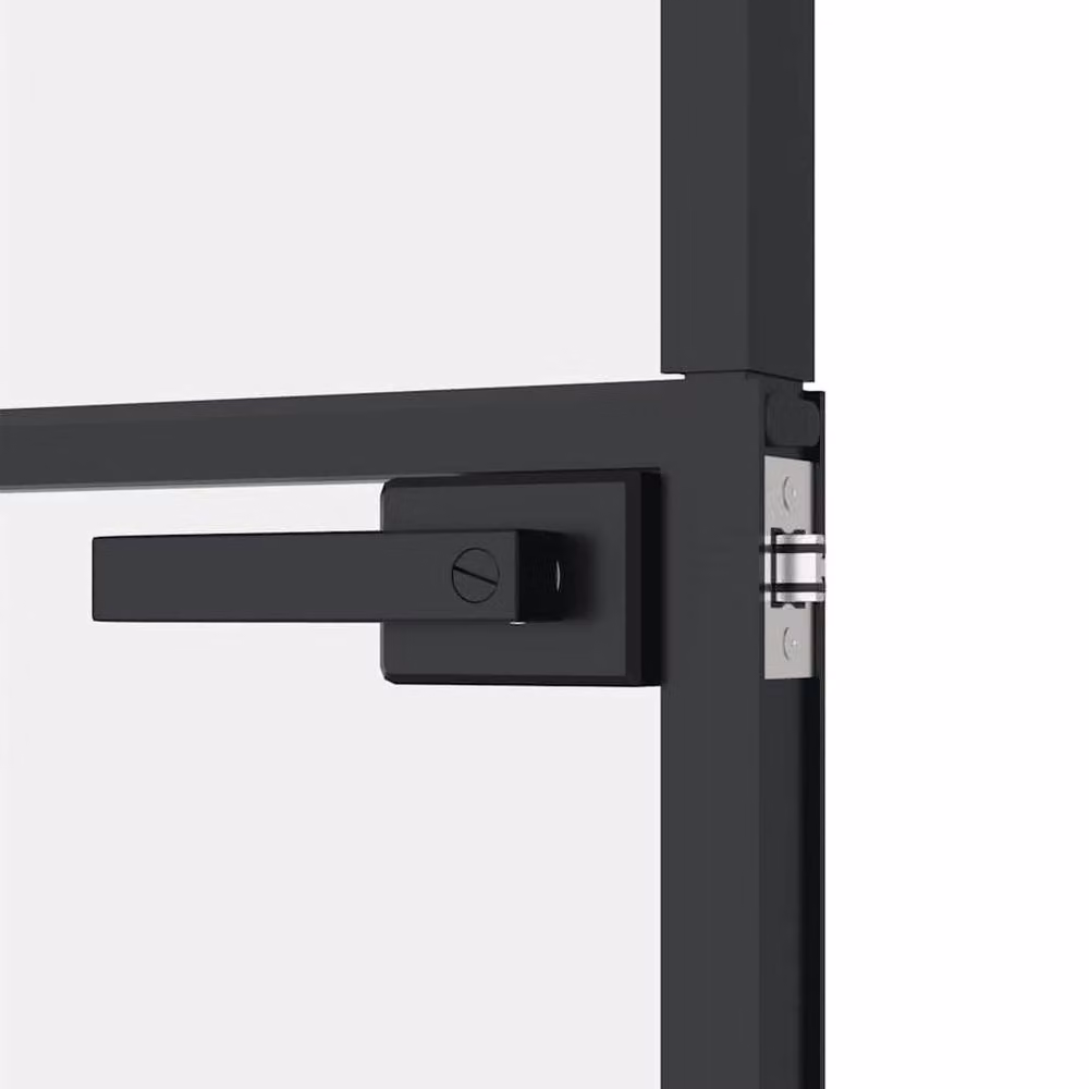 Berkfield Home Modern Interior Door in Black with Tempered Glass and Aluminium, W: 102 cm, H: 201.5 cm – 5
