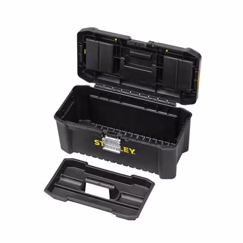 Stanley Basic Toolbox with Organiser Top and Inserts, Black, W: 50.0 cm, D: 40.6 cm, H: 19.5 cm – 4