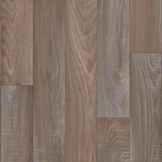 Vinyl Flooring UK Beige Wood Effect Cushion Backing Vinyl Flooring Sheet, W: 200 cm, D: 400 cm