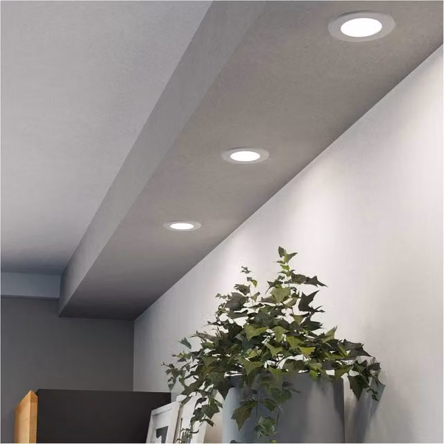 Loops Modern White Round LED Ceiling Spotlight with Bulb Included