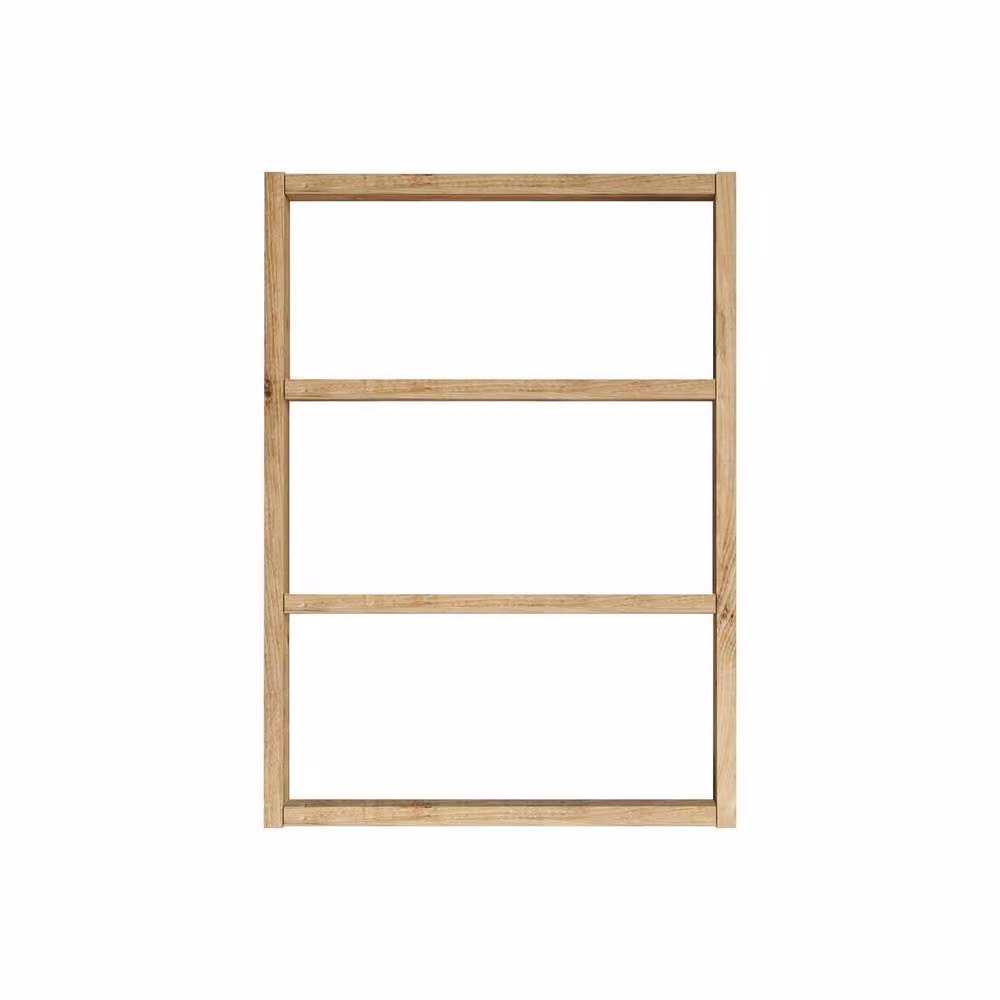 CALICOSY Emma 3-Shelf Wall Mounted Shelf in Light Oak, H 60 cm x W 43.2 cm x D 3.21 cm – 3