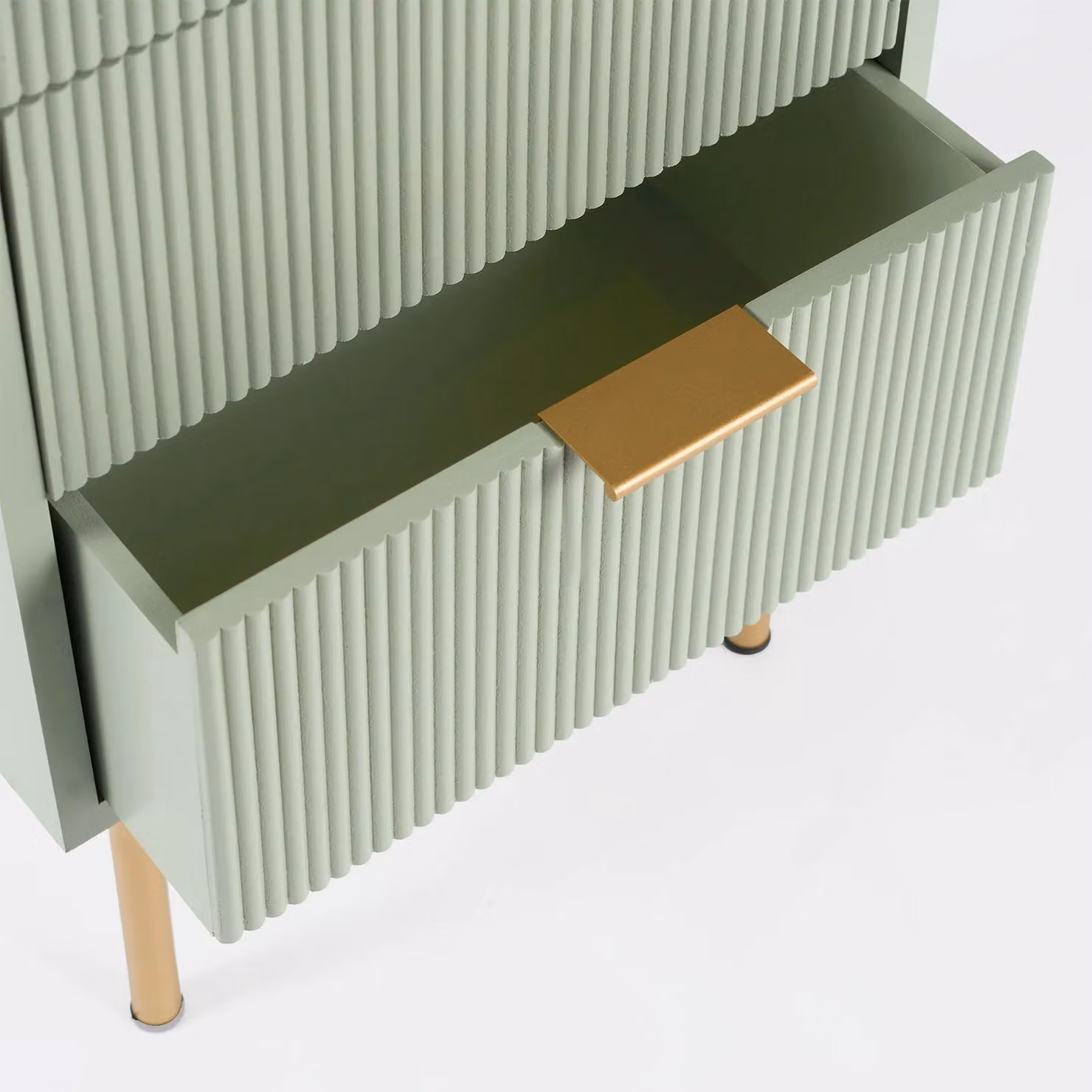 OHS Ribbed 4-Drawer Engineered Wood Storage Cabinet in Pale Green – 2