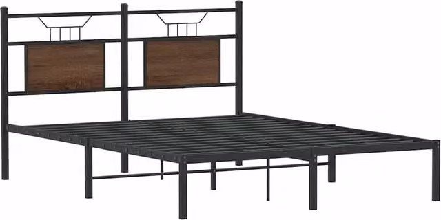 Berkfield Home Decorative Bed Frame in Brown Oak – 1