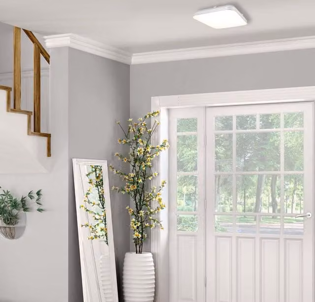 Milagro Ajax Modern LED Ceiling Lamp in White and Chrome, 11W