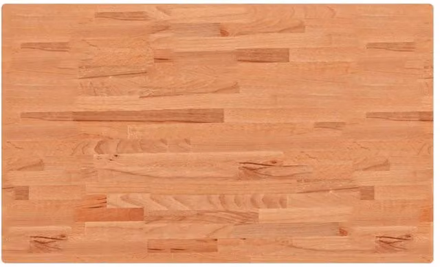 Berkfield Home Rectangular Solid Wood Beech Table Top, Brown, W: 100 cm, D: 60 cm, H: 1.5 cm