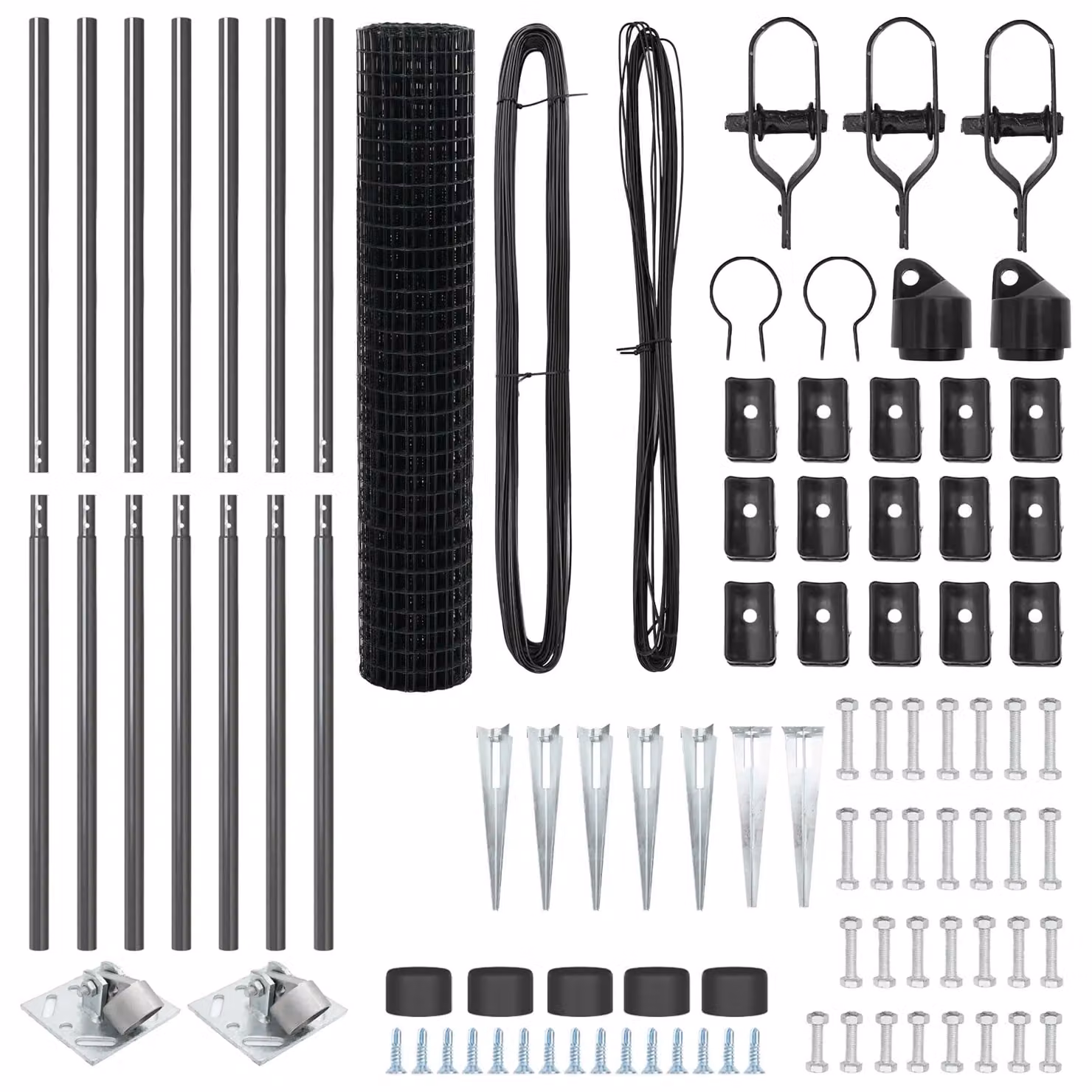 Berkfield Home Euro Fence with 7 Spike Posts, Galvanised Steel, Grey and Silver, W: 10 m, H: 1.6 m – 3
