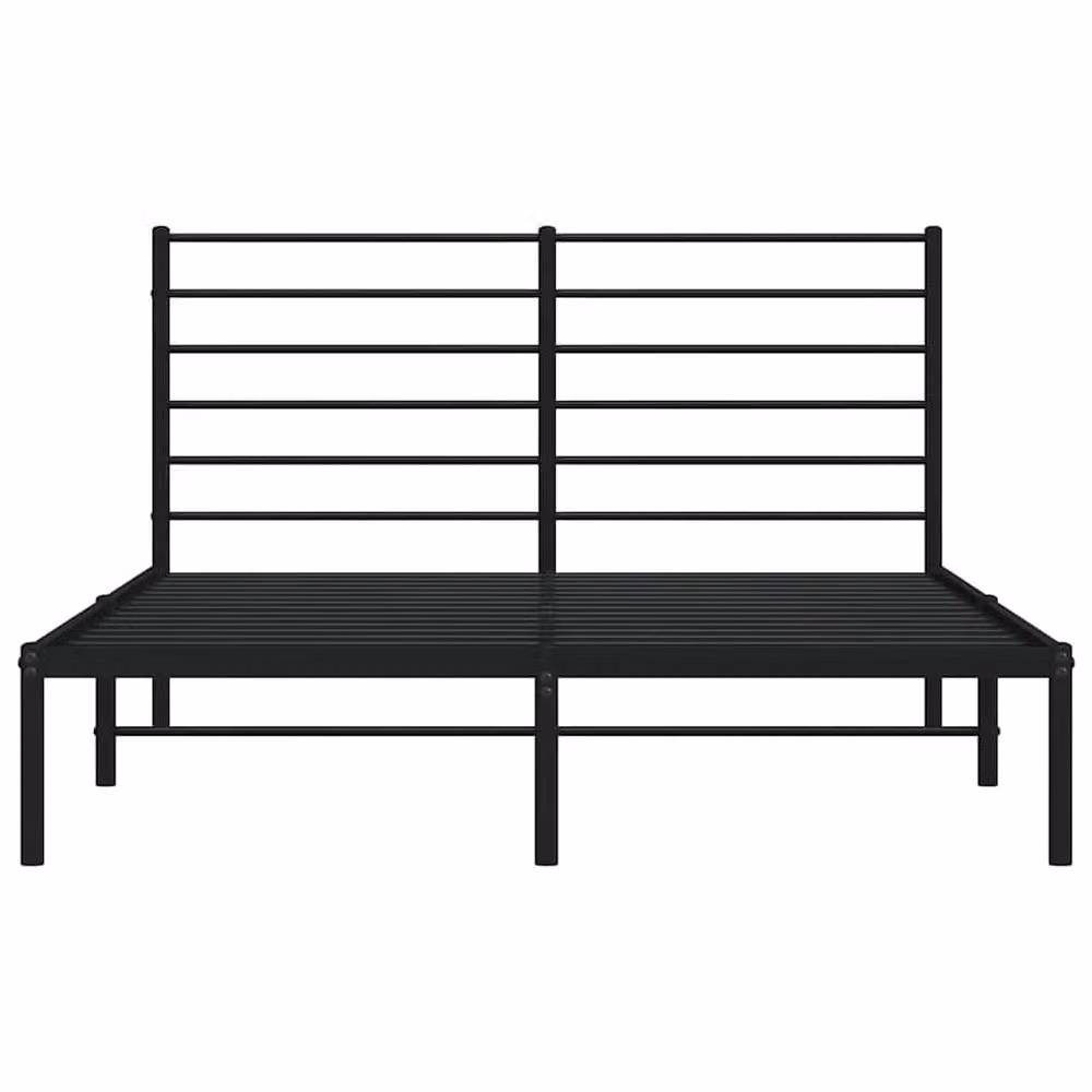 Berkfield Home Metal Bed Frame with Headboard in Black, W/D/H: 140 x 200 cm – 3