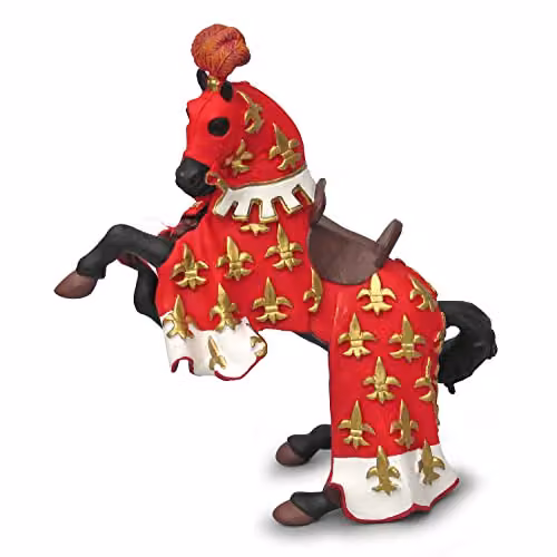 Papo Red Prince Philippe Realistic Horse Figure, Fantasy & Medieval Collection, Red and Multicolour