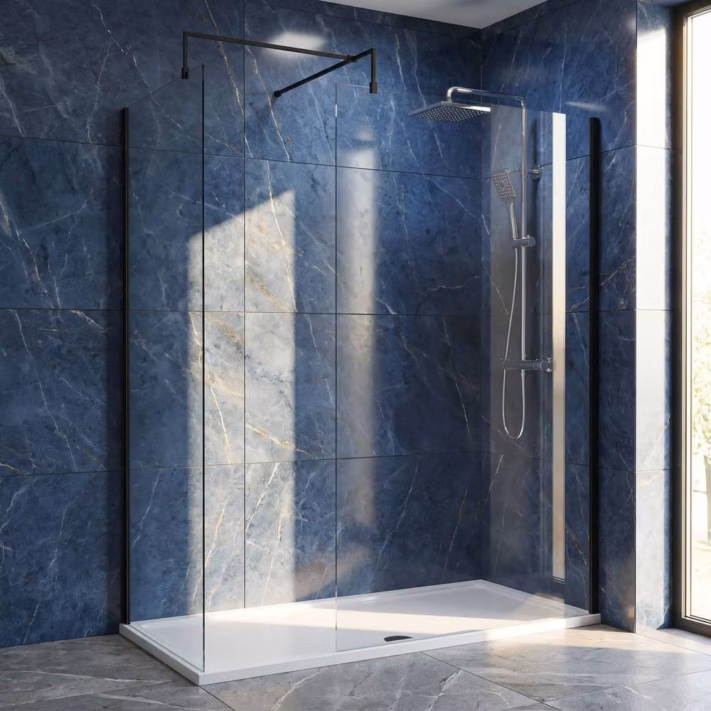 Balterley Walk-In Wetroom Bundle in Matt Black, W: 1700 mm, D: 700 mm – 3