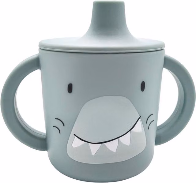 Trixie Mr. Shark Silicone Sippy Cup with Soft Spout in Blue and Grey – 1