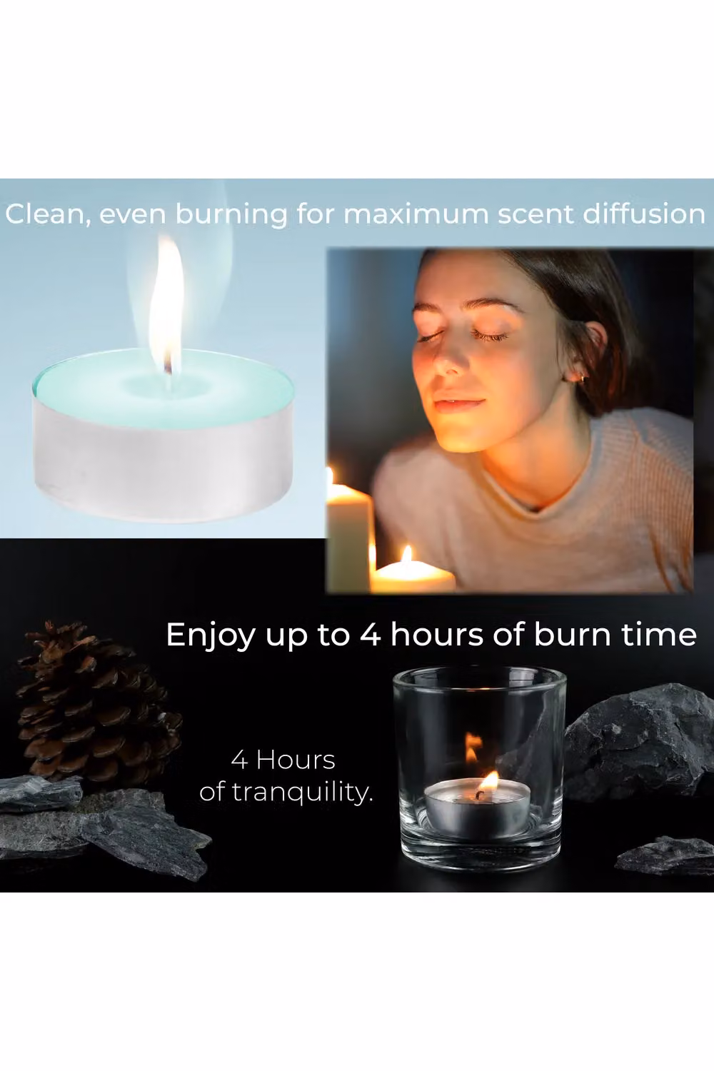Deco Express Scented Tealight Candles, Fresh Sheets, Green, 25 Pack – 6