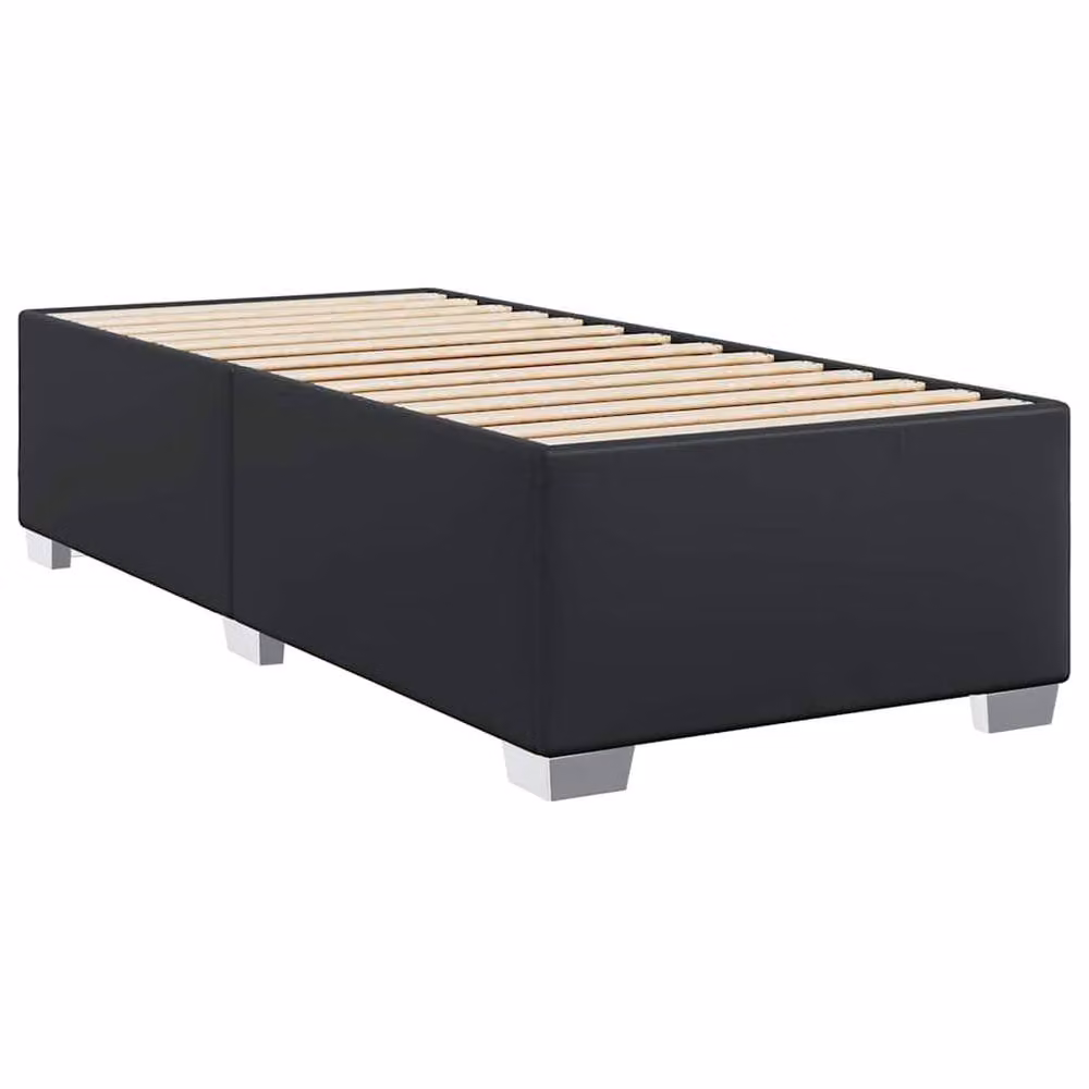 Berkfield Home Single Upholstered Bed Frame in Black Faux Leather W/D/H: 90 x 200 cm – 3