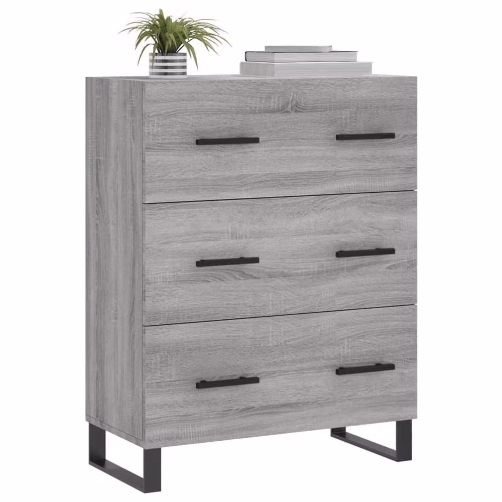 Berkfield Home Grey Sonoma Sideboard in Engineered Wood, W/D/H: 69.5 x 34 x 90 cm – 3