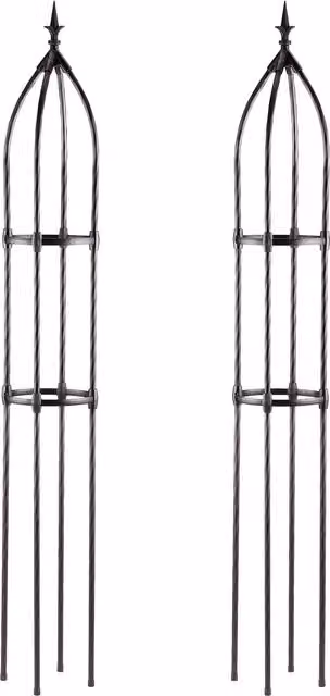 Garden Gear Metal Obelisk Plant Support in Black