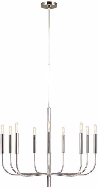 Netlighting Brianna 9 Light Chandelier in Grey with Fabric Shades and E14 Base