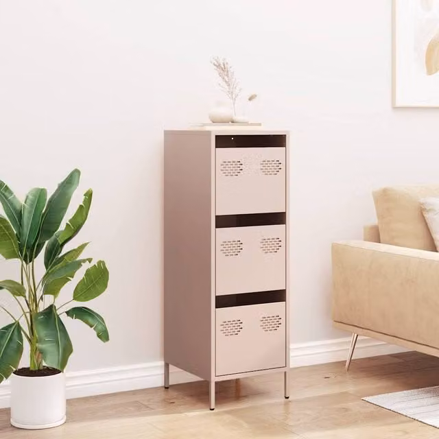 Berkfield Home Pink Steel Modern Highboard W/D/H: 39 x 35 x 103.5 cm – 1