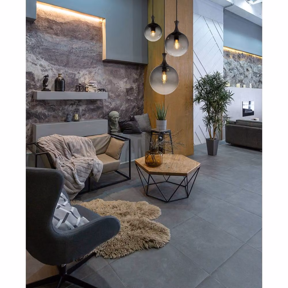 Netlighting Dalton Cluster Pendant Light with Matt Black Metal and Smoke Grey Glass Spheres, 3x E27 – 3