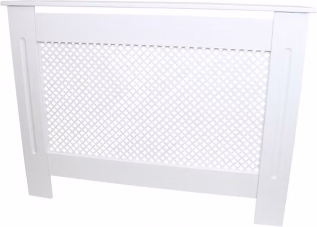 Monstershop White MDF Wall Mounted Radiator Cover W: 111.5 cm, H: 82.0 cm, D: 18.8 cm – 1