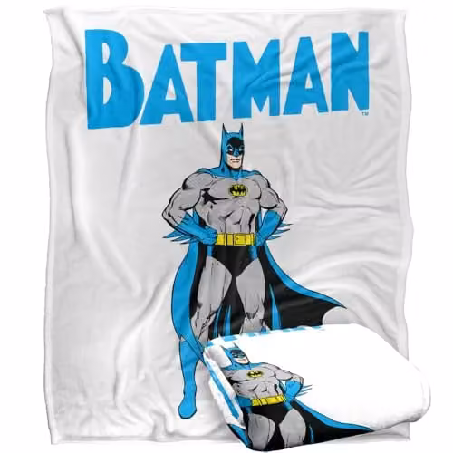 Warner Bros. Batman Stance Silky Touch Super Soft Fleece Throw Blanket, Multicolour, W: 152 cm, D: 127 cm – 1