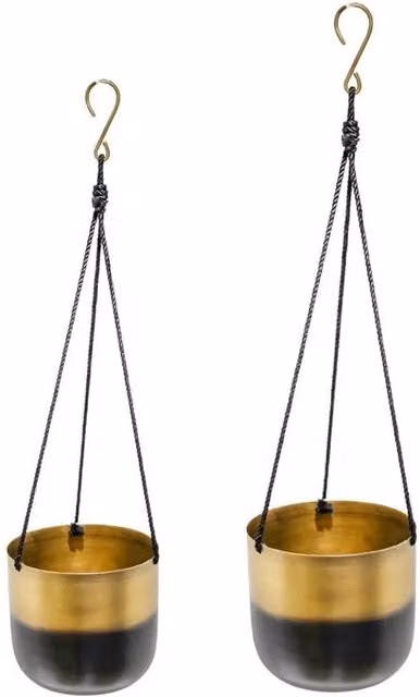 Ivyline Oscar Hanging Planter Set of 2 Metal Square W/D/H: 16.5 x 16.5 x 61 cm – 1