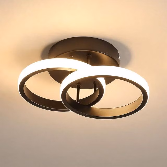 COMELY 22W Modern Ring LED Ceiling Light in Black