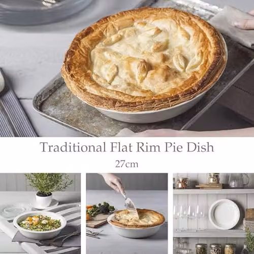 WM Bartleet & Sons 1750 Porcelain Round Pie Dish, White, Diameter: 27 cm – 2