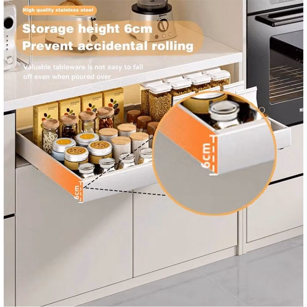 Kelvenix White Expandable Pull-out Cabinet Tray with Telescopic Slide Out – 2