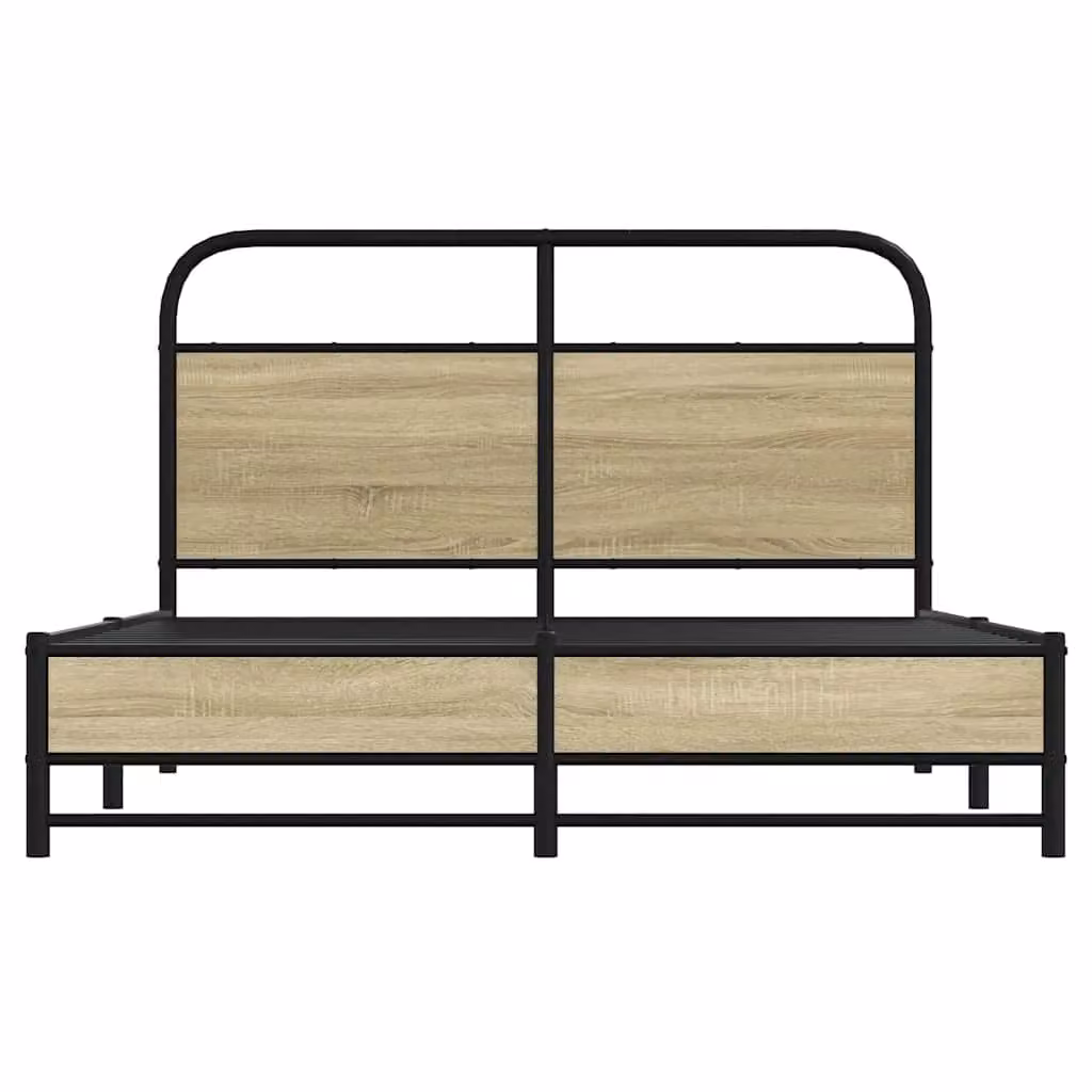 Berkfield Home Sonoma Oak Bed Frame in Brown, W/D/H: 140 x 200 cm – 3