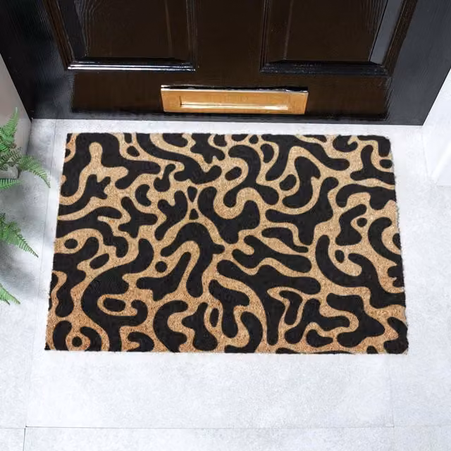 Artsy Mats Trendy Blobs Pattern Design Doormat in Black, W/D/H: 60 x 40 x 1 cm – 1