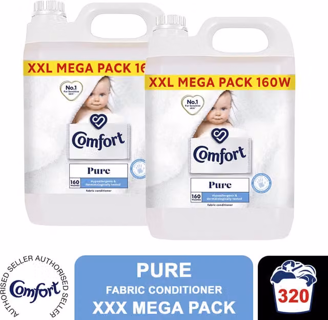 Comfort Pure Fabric Conditioner White XXL Mega Pack 2 x 10000l