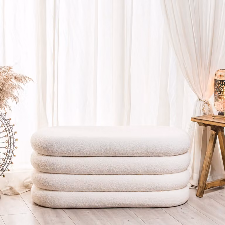 Nordlys Scandinavian Design Upholstered Storage Bench in White