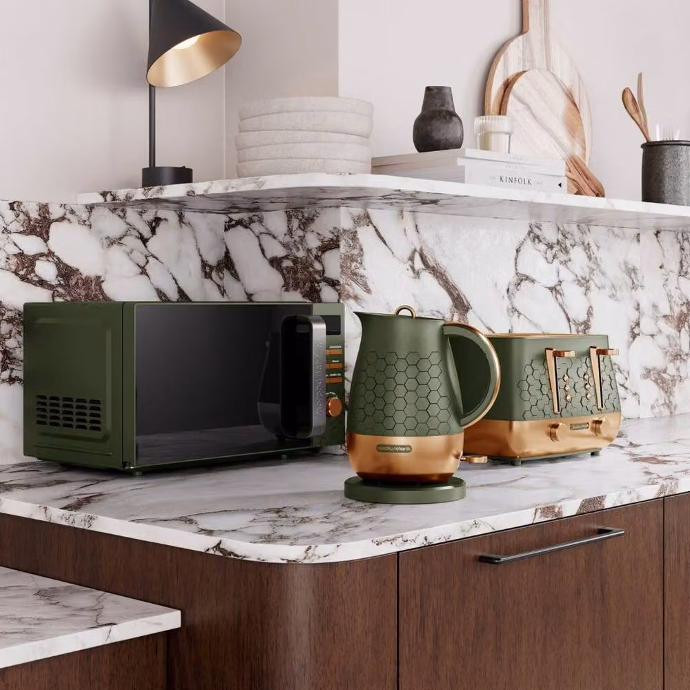 Morphy Richards Cassini Kettle, Toaster and Microwave Bundle in Green – 1