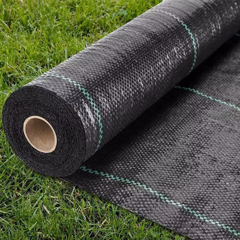 FLAVORA Heavy Duty Black Weed Control Membrane for Gardens, 2m x 50m – 3