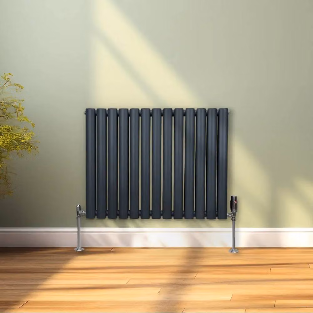 Monstershop Oval Column Radiator in Anthracite Grey, W: 60.0 cm, H: 78.0 cm – 4