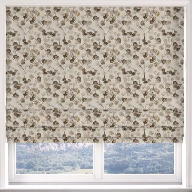 ANTE DECOR Honesty Made to Measure Blackout Roman Blind in Beige Floral Design