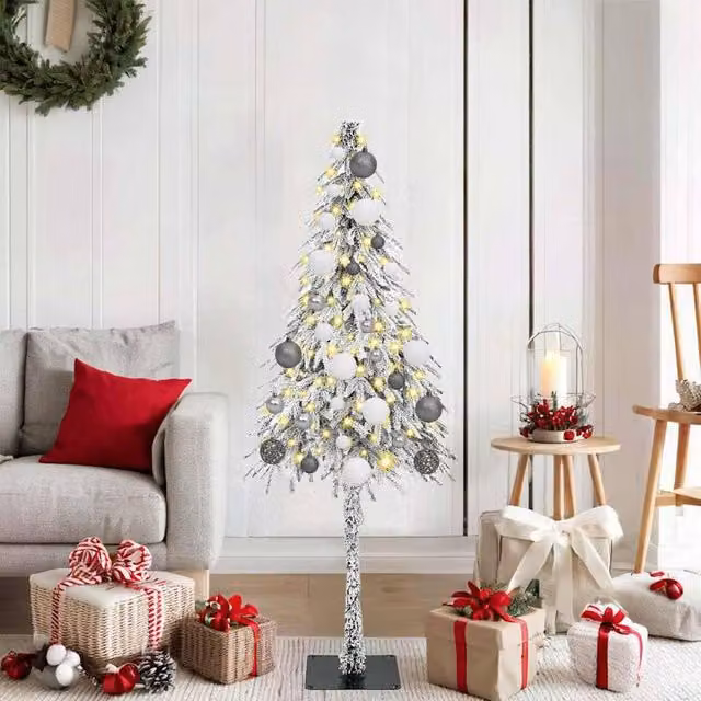 Berkfield Home White Christmas Tree with 150 LEDs, Height: 120 cm