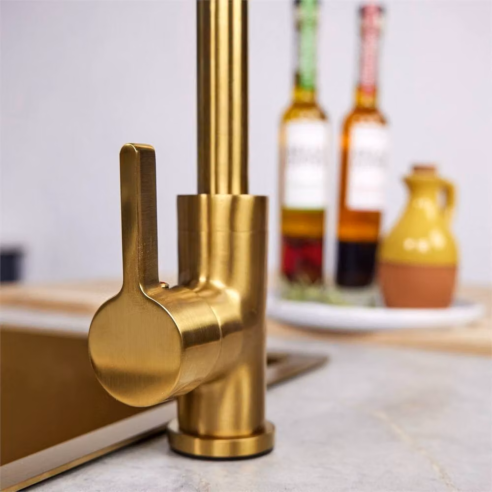 Nordara Gold Single Lever Kitchen Sink Mixer Tap with Swivel Swan Neck – 4