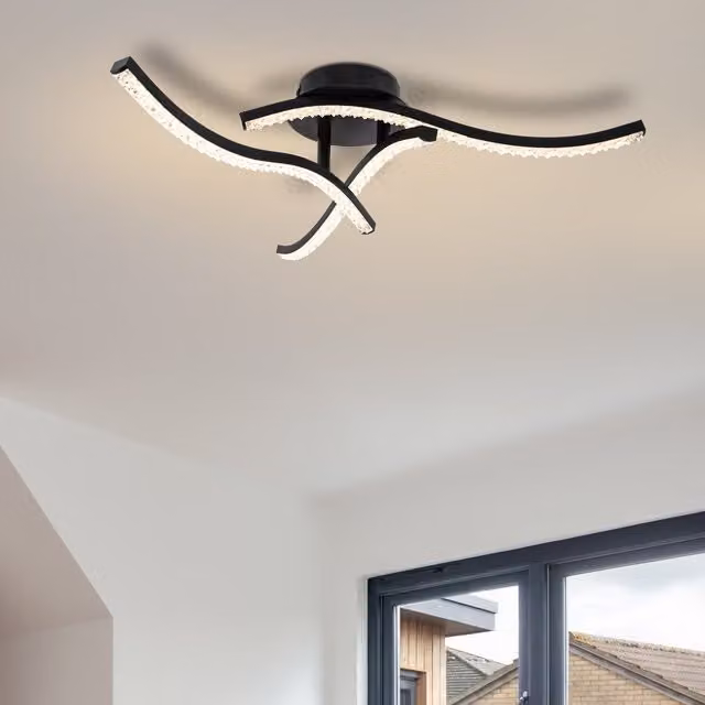 COSYLYTE Kenworth 3 Light Integrated LED Ceiling Light, Black