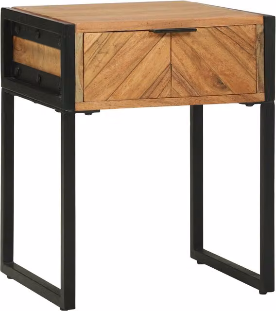 Berkfield Home Acacia Wood Bedside Cabinet in Brown, W/D/H: 40 x 35 x 50 cm – 1